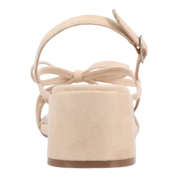 Journee Women's Amity Bow Detail Strappy Block Heel Sandals Beige Size 11 - Picture 3 of 5